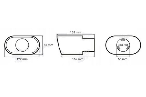 KOŃCÓWKA TŁUMIKA 122x68mm OWAL BM SPORT KOŃCÓWKA TŁUMIKA 122x68mm OWAL BM SPORT