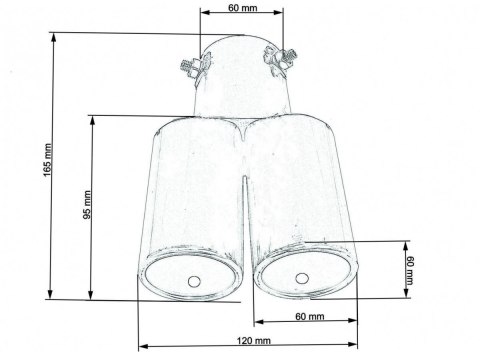 KOŃCÓWKA TŁUMIKA 2x60mm BM SPORT KOŃCÓWKA TŁUMIKA 2x60mm BM SPORT