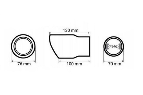 KOŃCÓWKA TŁUMIKA 76mm BM SPORT KOŃCÓWKA TŁUMIKA 76mm BM SPORT