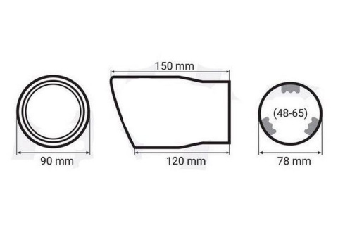 KOŃCÓWKA TŁUMIKA 90mm BM SPORT KOŃCÓWKA TŁUMIKA 90mm BM SPORT