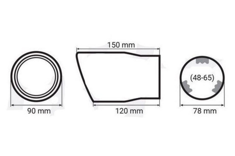 KOŃCÓWKA TŁUMIKA 90mm BM SPORT KOŃCÓWKA TŁUMIKA 90mm BM SPORT